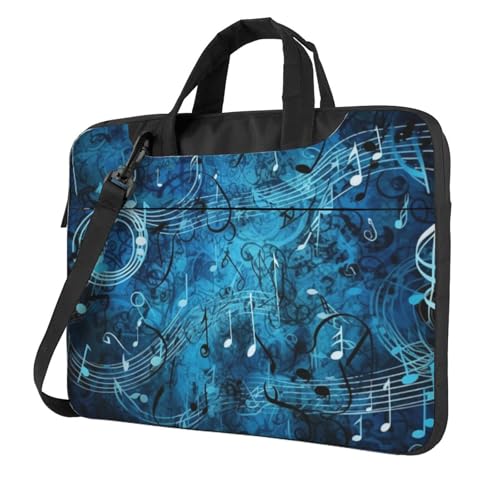 Maletín para portátil con notas musicales azul 15.6 pulg miniatura 1