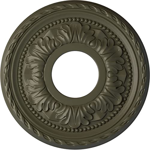 Ekena Millwork CM11PMWHF 11-3/8" x 3-5/8" x 7/8" Palmetto Ceiling Medallion, Witch Hazel