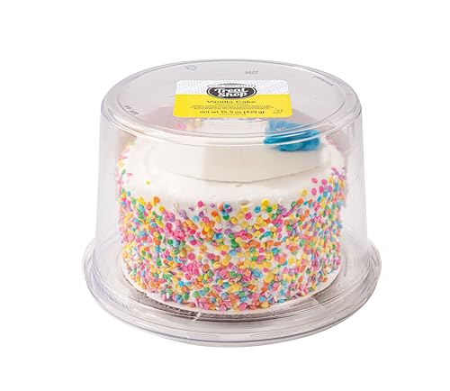 5' Vanilla Birthday Cake Celebration, Double Layered with Buttrcreme Icing and Sprinkles, Frozen Celebration Dessert, Snack Cakes, White