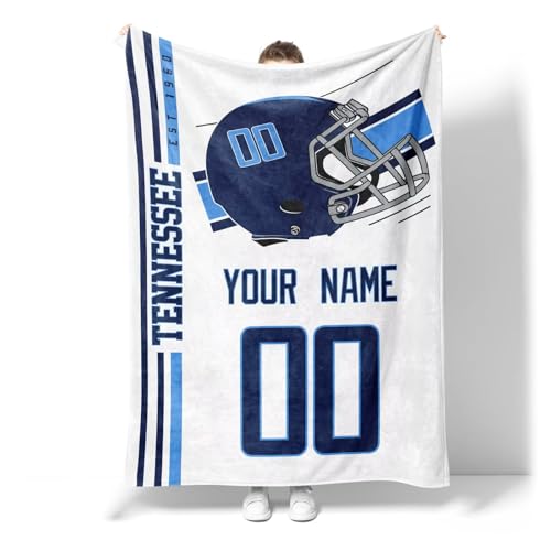 Image of Tennessee Throw Blanket Custom Name and Number Personalized Gifts for Men and Women