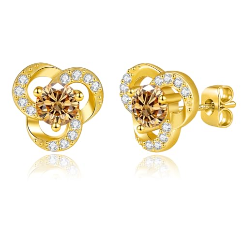 Boucles d'oreilles flocon moissanite 1ct argent S925, le cadeau idéal