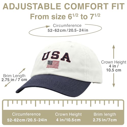 Image of E BY ELIDAN USA Hat, Embroidered American Flag Baseball Cap for Men Women