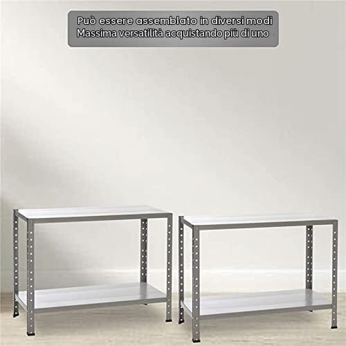 GRIMA PACCO DOPPIO CON 2 SCAFFALI COMPLETI A BULLONE 60 X 30 X 140 CM 4 RIPIANI 40 KG