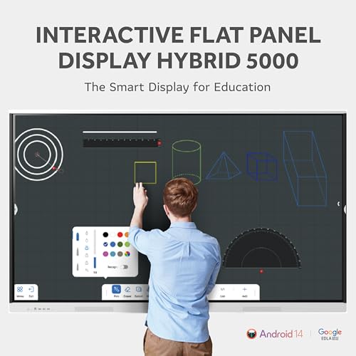 Image of AHA Hybrid 5000 65 inch Interactive Flat Panel Display QLED Smart Board Touchscreen with Android 15, AI-Powered Electronic Whiteboard for Classroom & Conference Room Collaboration