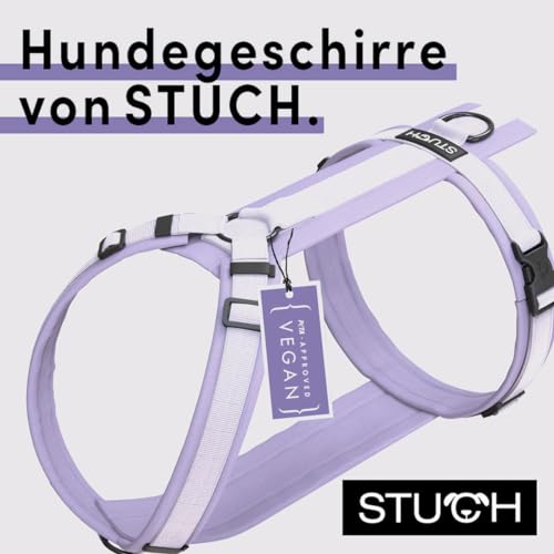 STUCH Hundegeschirr - verstellbares Nylon Geschirr - gepolstert - Für kleine, mittlere und große Hunde (Flieder, M)