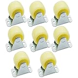 Bytiyar 1 inch PP Rigid Caster Wheels Non-Swivel Top Plates for Furniture and Workbench 8 Packs
