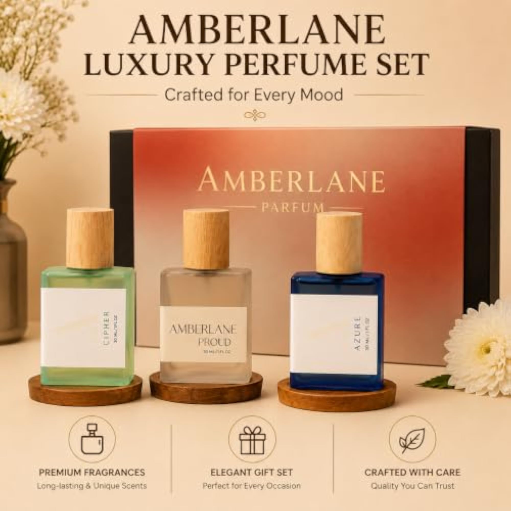 Unisex Perfume, Long Lasting Eau De Parfum, 30ml Each