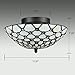 DIRYZON EUL Tiffany Style Semi Flush Mount Ceiling Fixture Antique Brass & Art Colorful Glass Shade-3 Lights