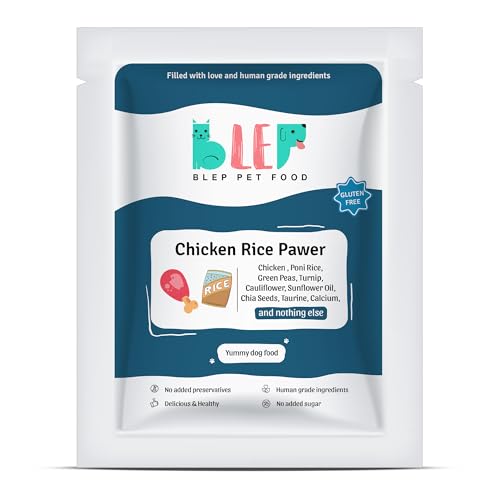 Image of BLEP Healthy Dog Food Trial Pack for Adult & Puppies | Chicken Rice | Zero Preservatives | Wet Dog Food | Complete Meal & Balanced 500 g | 5 Packs of 100g