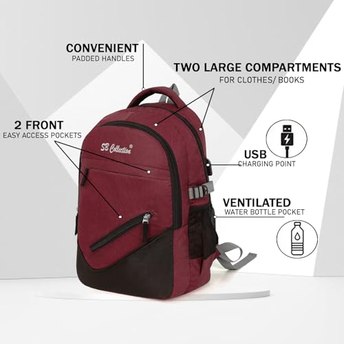 Image of S.B. Collection Bags Unisex Usb Waterresistance Office /Business /College Daily Use Helping hand Backpack 32L Laptop Backpack