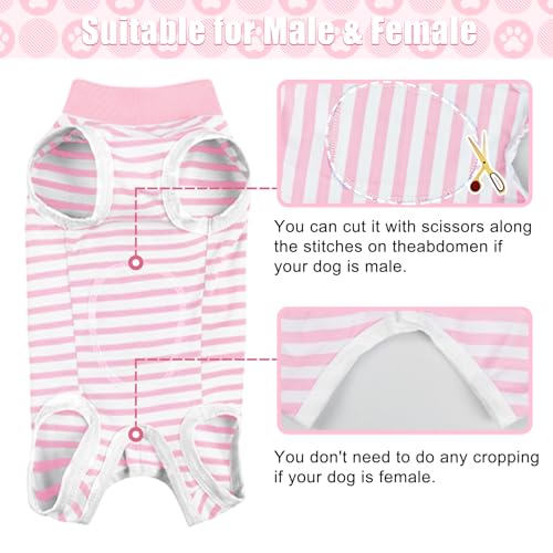 Image of FEimaX Dog Surgery Recovery Suit Female and Male Spay with Pee Hole, Pet Body Suits for Puppy After Spayed, Neuter Surgical Onesie for Small and Medium Dogs Cats, Alternative Bandages E-Collar & Cone