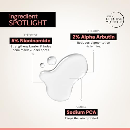 Image of Deconstruct 5% Niacinamide Serum + 2% Alpha Arbutin Clearing Serum| Clinically Tested| Reduces Dark Spots, Pigmentation, Acne Marks & Tanning |4-in-1 Multi-Benefit |Non-Irritating | 10ml