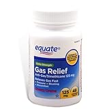 Equate - Gas Relief, Extra Strength, Simethicone 125 mg, 48 Chewable Tablets, Compare to Gas-X