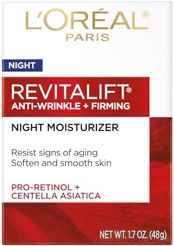 L'Oreal Paris, RevitaLift Anti-Wrinkle + Firming Night Cream Moisturizer 1.7 oz (Pack of 2)