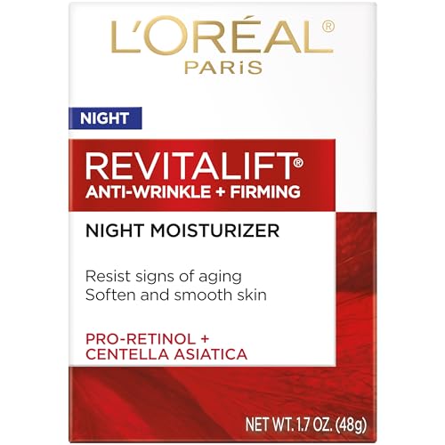 L'Oreal Paris, RevitaLift Anti-Wrinkle + Firming Night Cream Moisturizer 1.7 oz (Pack of 2)