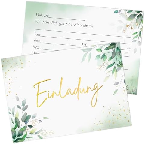 12 Goldene Ballon Einladungskarten Mit Umschlägen - Elegant Für Hochzeit & Geburtstag