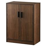 ぼん家具 シューズボックス 下駄箱 4段 幅60cm 奥行き35 玄関収納 奥深 2扉タイプ 通気性 靴箱 靴収納 ウォールナット