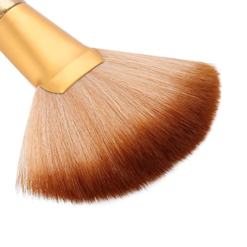 Goldener weicher großer fächerförmiger Salonstylist Barbier Hals und Gesicht Staubpinsel für Haarreinigung und Haarstyling Barbierwerkzeuge Friseurpinsel