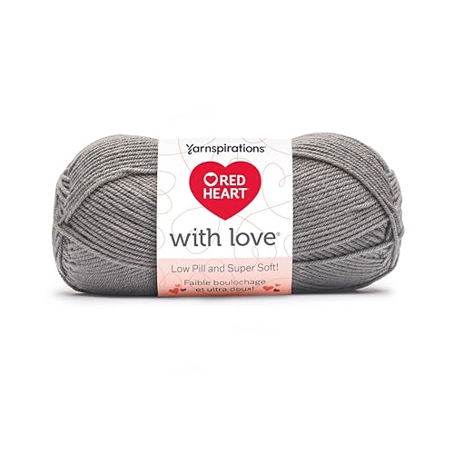 Image of Red Heart with Love Low Pill Yarn for Crocheting and Knitting, Gray, 3-Pack