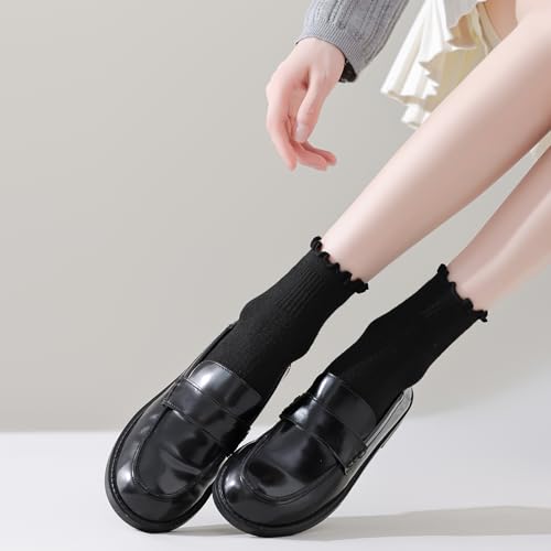 Womens Ruffle Ankle Socks Cute Lettuce Edge Crew Socks for Women 6