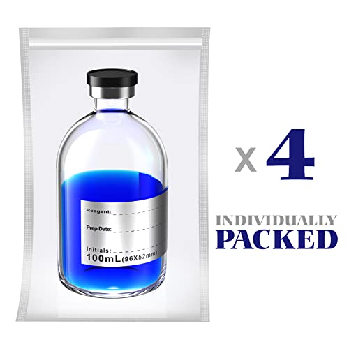 Biomed Solutions Empty Sterile Vial Sealed with Butyl Rubber Stopper and Flip Top Closure,Type 1 Borosilicate Glass Tubing,Individually Packed (100mL 4Pcs)