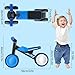 ESPRAY Colorful Lighting Baby Balance Bike Toys for 1 Year Old Boys Gifts, Toddler First Bike 12-24 Months with Adjustable Soft Seat, 4 Silent Wheels Ride on Toy, Perfect First Birthday Gift
