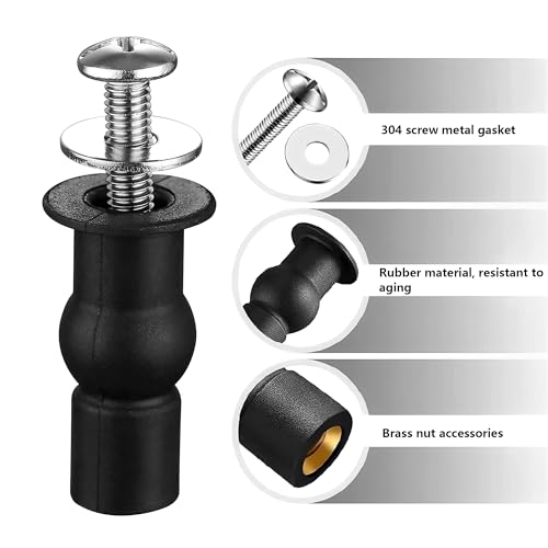 JIAMIAN 4 Teiliger Satz Toilettensitzschrauben, Wc Befestigungssatz Zubehör, Wc Sitz Scharnier Mutter Schrauben, Wc Top Befestigung Blindplatte, Universal Wc Sitz Blindplatten