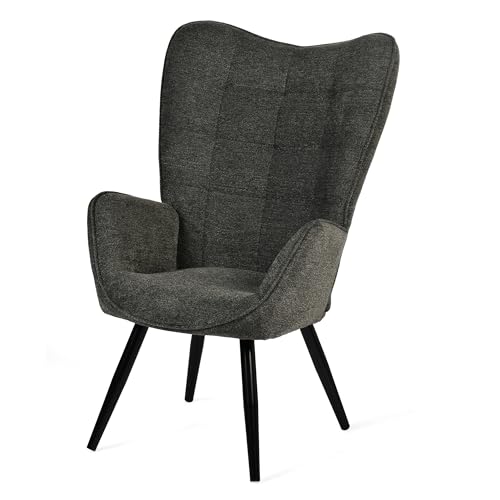 Meuble Cosy Fauteuil Scandinave Chaise de Canapé de Loisirs pour Salon Salle à Manger Bureau avec Un Revêtement en Tissu, Accoudoirs Rembourés et des Pieds...