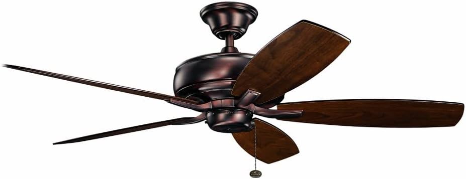 KICHLER 330247MWH Protruding Mount, 5 Matte White Blades Ceiling fan, White