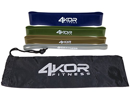 Image of 4KOR Fitness Resistance Loop Band Set, Perfect for Crossfit, Yoga, Physical Therapy, and Booty Building