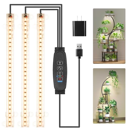 LED Grow Light Strips, Grow Lights for Indoor Plants Full Spectrum 3000K, 78 LEDs Plant Light with...