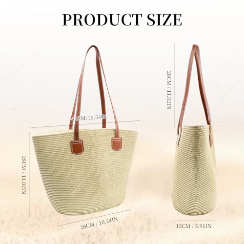 Image of Crochet Beach Bag Woven Tote Bag Summer Crochet Purses for Women handbag Boho Shoulder Bags for Travel Vacation