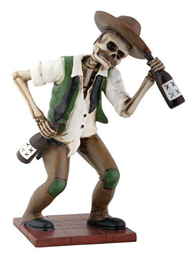 YTC El Borracho Green Skeleton Holding Liqour Bottle