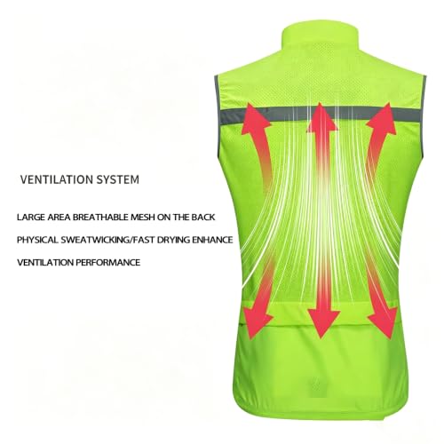 Chaleco de ciclismo ligero e impermeable con bandas reflectantes de seguridad 2