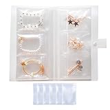 Aranray Transparent Jewelry Storage Book with Pockets Transparent Jewelry Organizer Book Plastic Hol