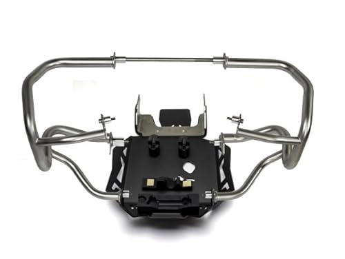 AltRider Full Crash Bar System & Skid Plate Combo Compatible with BMW R 1300 GS - Upper Bars, Lower Bars & Skid Plate with Energy Absorption System - Motorcycle Engine Protection - Silver/Black