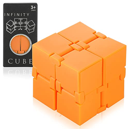 image for SMALL FISH Fidget Toy Infinity Cube Orange for Stress Relief and Anti-
