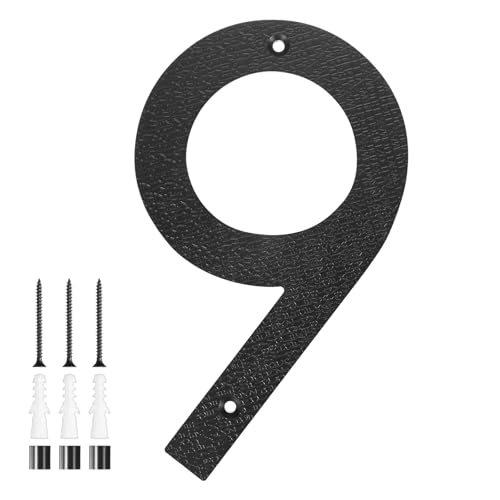 Numéro 9 maison noir mat 8 pouces ABS M METERXITY plaque de rue