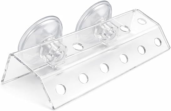 kcrygogo Coral Frag Holder Acrylic Coral Frag Rack with Powerful Double Suction Cups Suitable for Household Fish Tanks 10 Plug Holes Use Only After Removing The Protective Film.