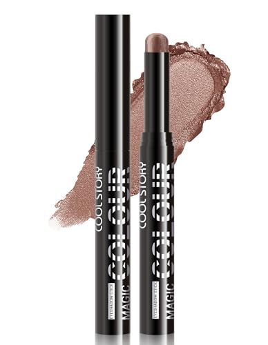 Erinde Shimmer Cream Eyeshadow Stick, Long Lasting Metallic Eye Shadow Sticks, Waterproof Creamy Glitter Eyeshadow Pencil, High Pigmented Blendable Neutral Eye Makeup #E14