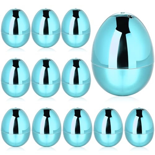 ywmigl 12 Pcs Fillable Easter Eggs 2.36 Inch Easter Eggs with Hinge Plastic Empty Eggs for Easter Egg Hunt Basket Stuffers Easter Theme Decorations (Baby blue)