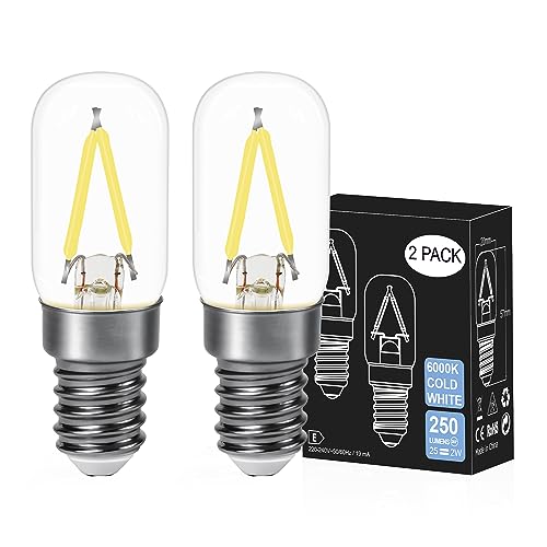 DSLebeen E14 LED Kaltweiß Glühbirne Kühlschranklampe 2W 250LM Ersatz...