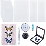 CRASPIRE Insektenpräparat Set Entomologie Präparatewerkzeug EVA Platte Stecknadel Pinzette Plastikbox Flügelpresspapier Präsentationswerkzeuge Set Zum Konservieren Und Präsentieren von Schmetterlingen