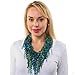 Blue and Green Scarf for Women Lightweight - 66in Circumference, Less than 1oz - Handmade from Near Weightless Metallic Yarns - Spring Summer Scarf - Aquamarine Necklace Jewelry Fringe - AQ