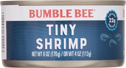 Bumble Bee Tiny Canned Shrimp, 6 oz Cans (Pack of 12) - Shrimp in Water, Cooked, Peeled, Deveined - 22g Protein per Serving - Gluten Free - Thumbnail 6