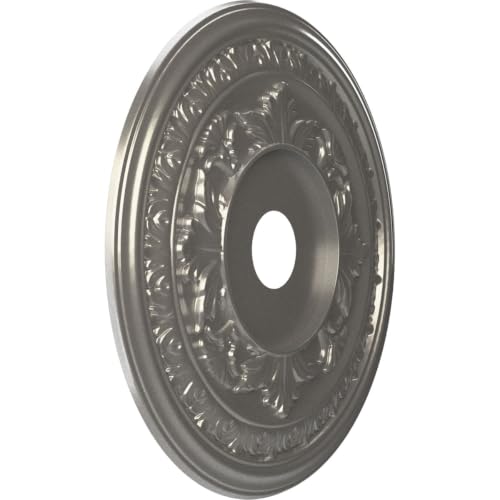 Image of Ekena Millwork 22 inchOD x 3 1 /2 inchID x 1 inchP Baltimore Thermoformed PVC Ceiling Medallion (Fits Canopies up to 7 3 /4 inch), Aged Dark Steel
