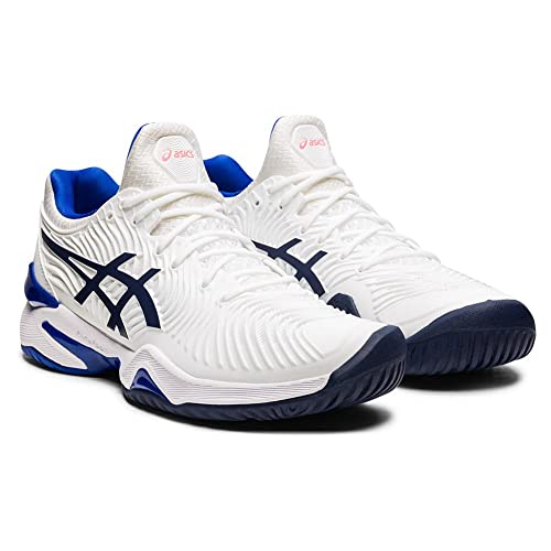 ASICS Women's Court FF 2 Tennis Shoes, 7, White/Lapis Lazuli Blue