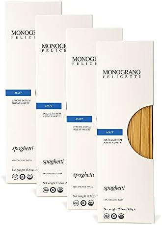 Monograno Felicetti Matt Spaghetti Pasta Italian Organic Non-GMO 17.6oz (500g) 4 Pack