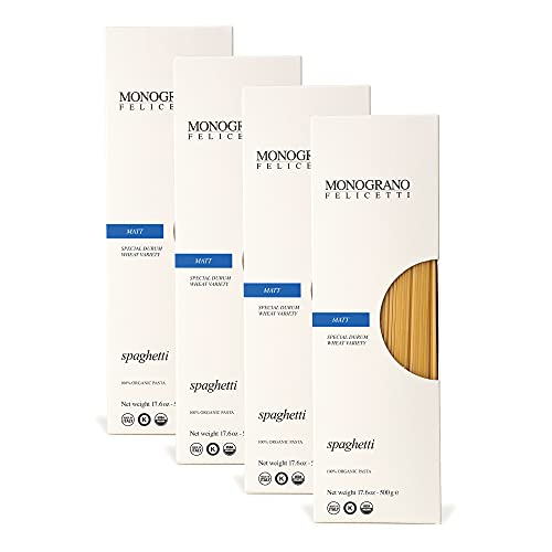 Monograno Felicetti Matt Spaghetti Pasta Italian Organic Non-Gmo 17.6Oz (500G) 4 Pack #TOP3
