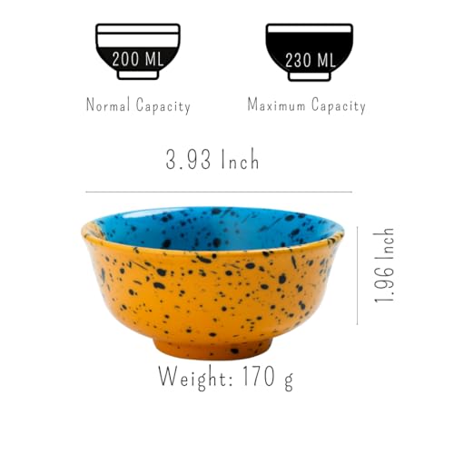 Image of Ceramic Bowl Set | 2-Piece Lightweight Crockery for Daily Use | Multicolor Ramen & Snack Bowls (150ml Each) | Elegant Microwave & Dishwasher Safe | Perfect Christmas & New Year Gift